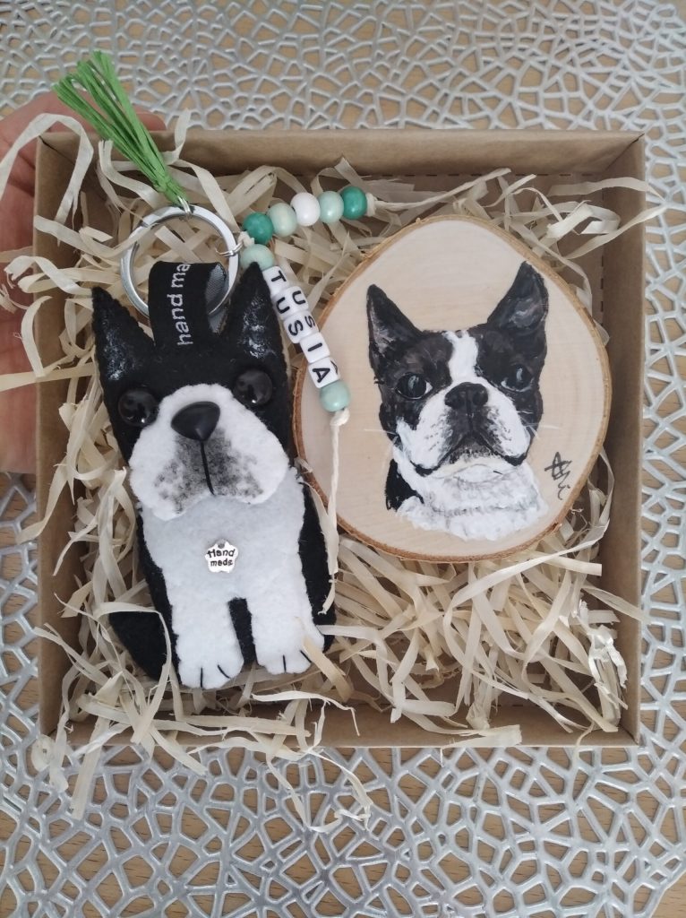 Ręcznie robiony zestaw z podobizną psa